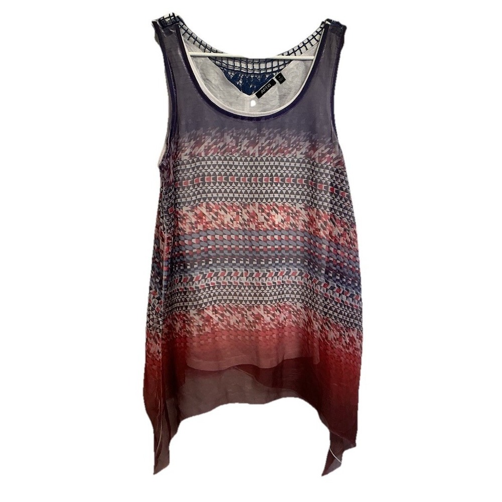 Apt.9 Top Blouse Breezy Shark bite Hem - Lined Sleeveless Tank - Women's Size M